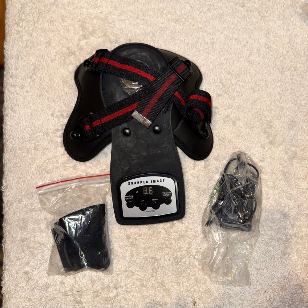 Sharper Image Black and Red Heated Physiotherapy Knee Massager